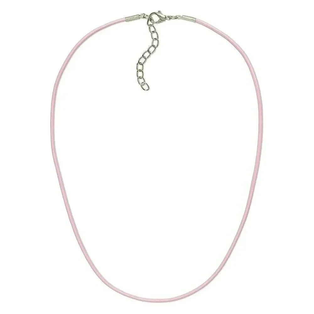 Pink 18" Greek Rolled Genuine Leather Cord Necklace